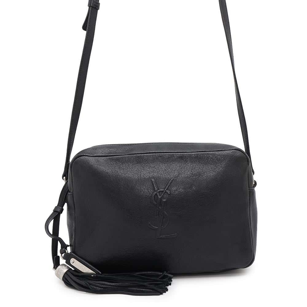Saint Laurent Paris Shoulder Bag Lou Camera Tassel Black
